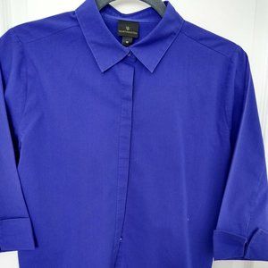 A vibrant deep purple shirt.